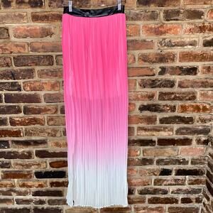 NWT Flawed Missguided Pink Cream Ombre Pleated Maxi Skirt Women's Size US 4